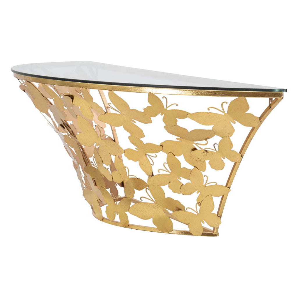 Azrou, Consolle un Ripiano, 120x41x37h cm oro