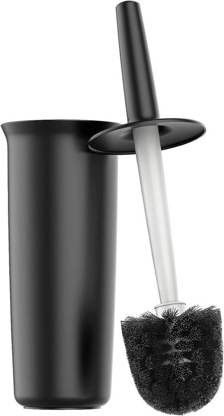 Set di spazzole per il water e supporto - accessorio da bagno necessario - 1 pezzo - nero