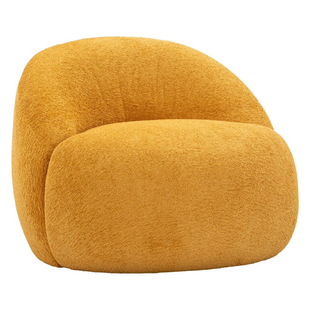 Poltroncina Nubra, Poltrona Rivestimento in Tessuto Bouclè, 80x56x83h cm Arancione Senape