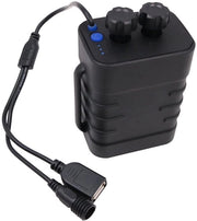 Portatile per batterie 8,4V - Impermeabile - Funzione ricarica - Interfaccia USB/DC - Adatto per 2/4x batterie 18650 - Compatto e leggero - Powerbank