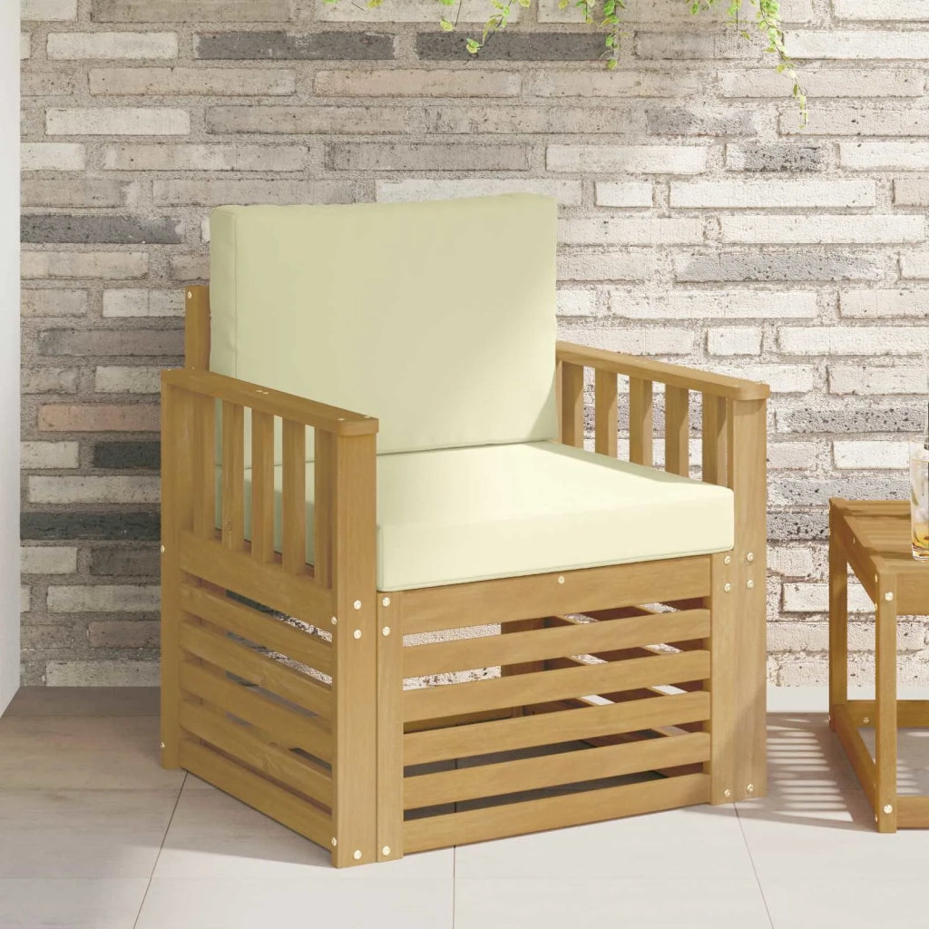 2 Pezzo Set di divani da esterno Poliestere Bianco e Crema 3439087