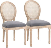 Set di 2 Sedie da Cucina di Lusso con Schienale in Rattan – Ideale per Salotto e Cucina