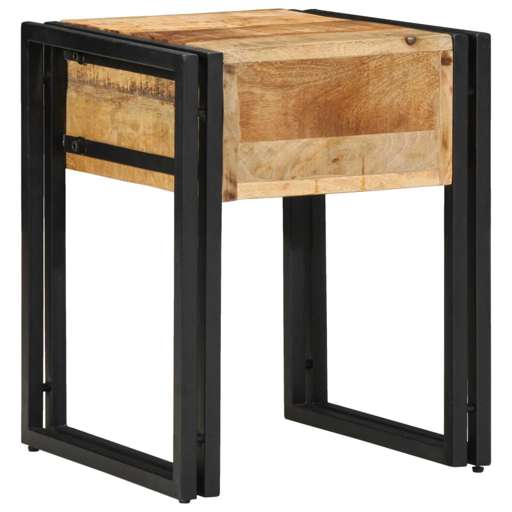 Tavolino Marrone e Nero 40 x 40 x 50 cm Legno di mango massello 4016712