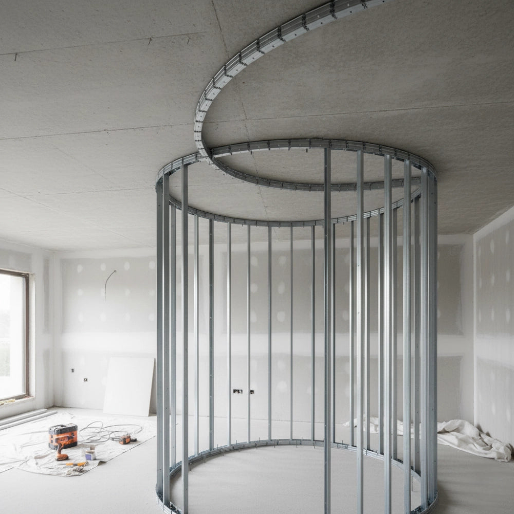 Set guide profilo in lamiera zincata per strutture curve e design innovativo *** pezzi 8, misure 30 x 75 x 30 mm, con...
