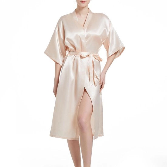 Kimono da Sposa Donna Abito da Camera Abito da Bagno Leggero Kimono Giapponese Abito da Sposa Abito da Notte Corto Bianco