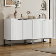 Comò - Xylo - 2 porte a scomparsa maniglie metallo 160x40x80cm