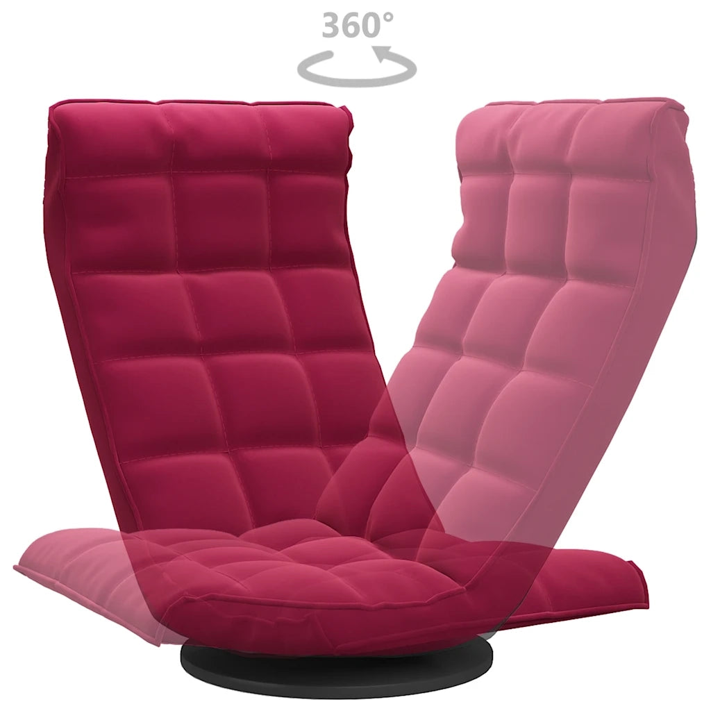 Sedia da Terra Girevole Rosso Vino in Velluto CFW1446015