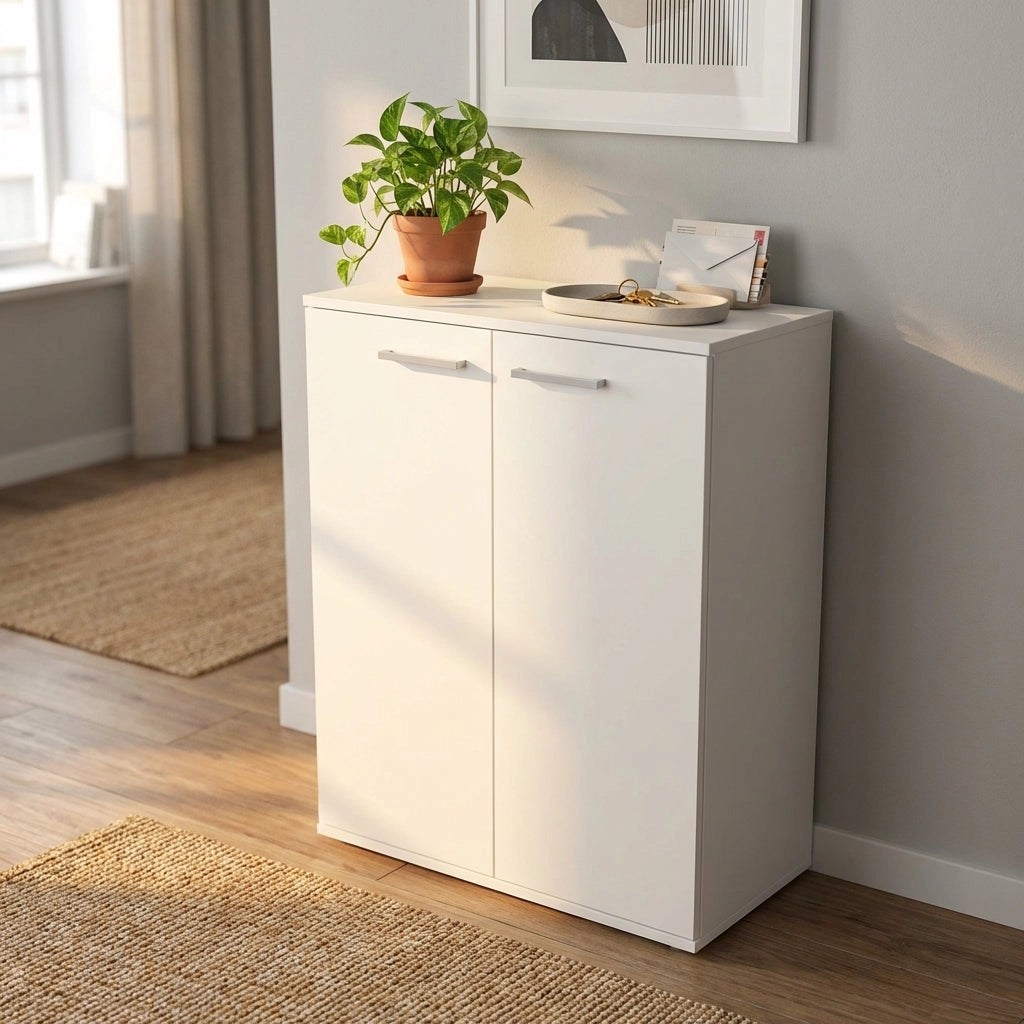 Armadietto da Bagno con 2 ante in Legno Composito cm 68x34x95 - COLBY