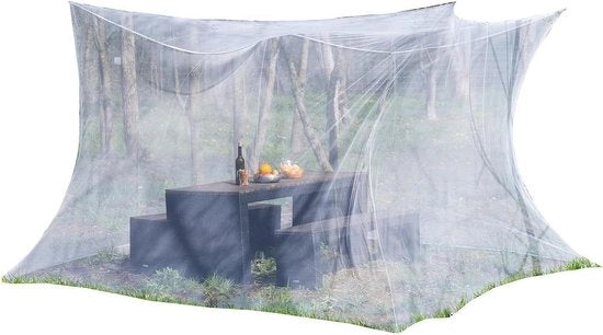 Tenda anti-zanzare XXL per interni ed esterni 300 x 300 x 250 cm 220 mesh bianco.