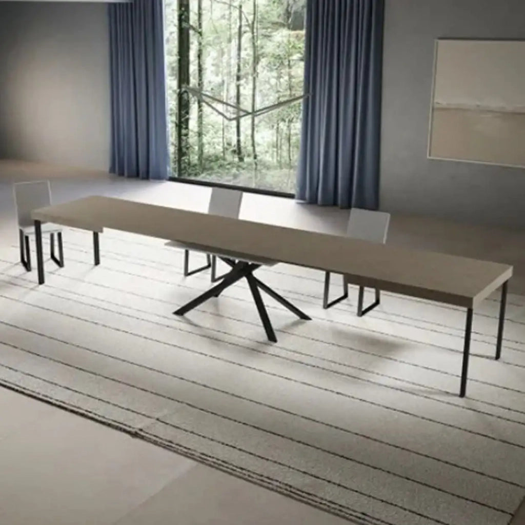Tavolo allungabile 200/460x90 cm Niket tortora gambe antracite