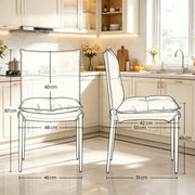 SEDIA da pranzo imbottita 48x55x87 cm nero/marrone Set da 2 pezzi