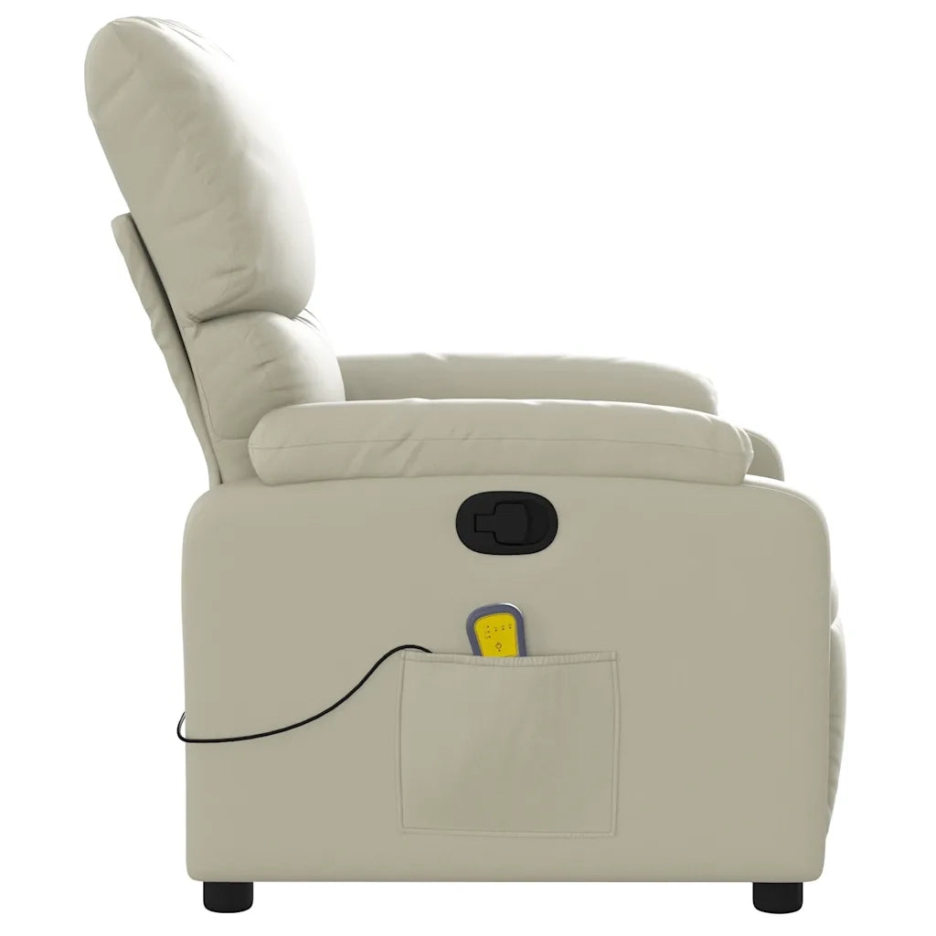 Poltrona da Massaggiante | Sedia Relax Reclinabile Crema Similpelle