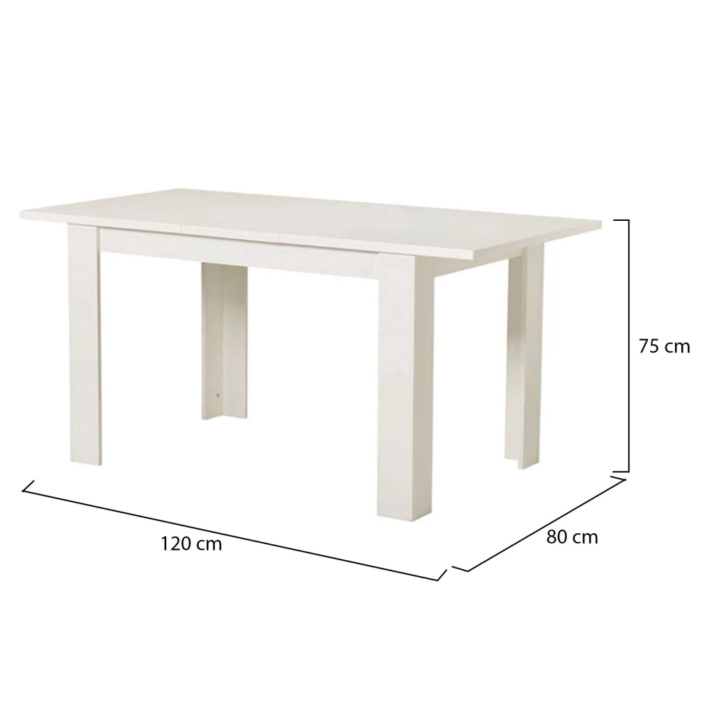 Uscio, Tavolo Fisso 6 Posti, 120x80x74.5h cm Bianco