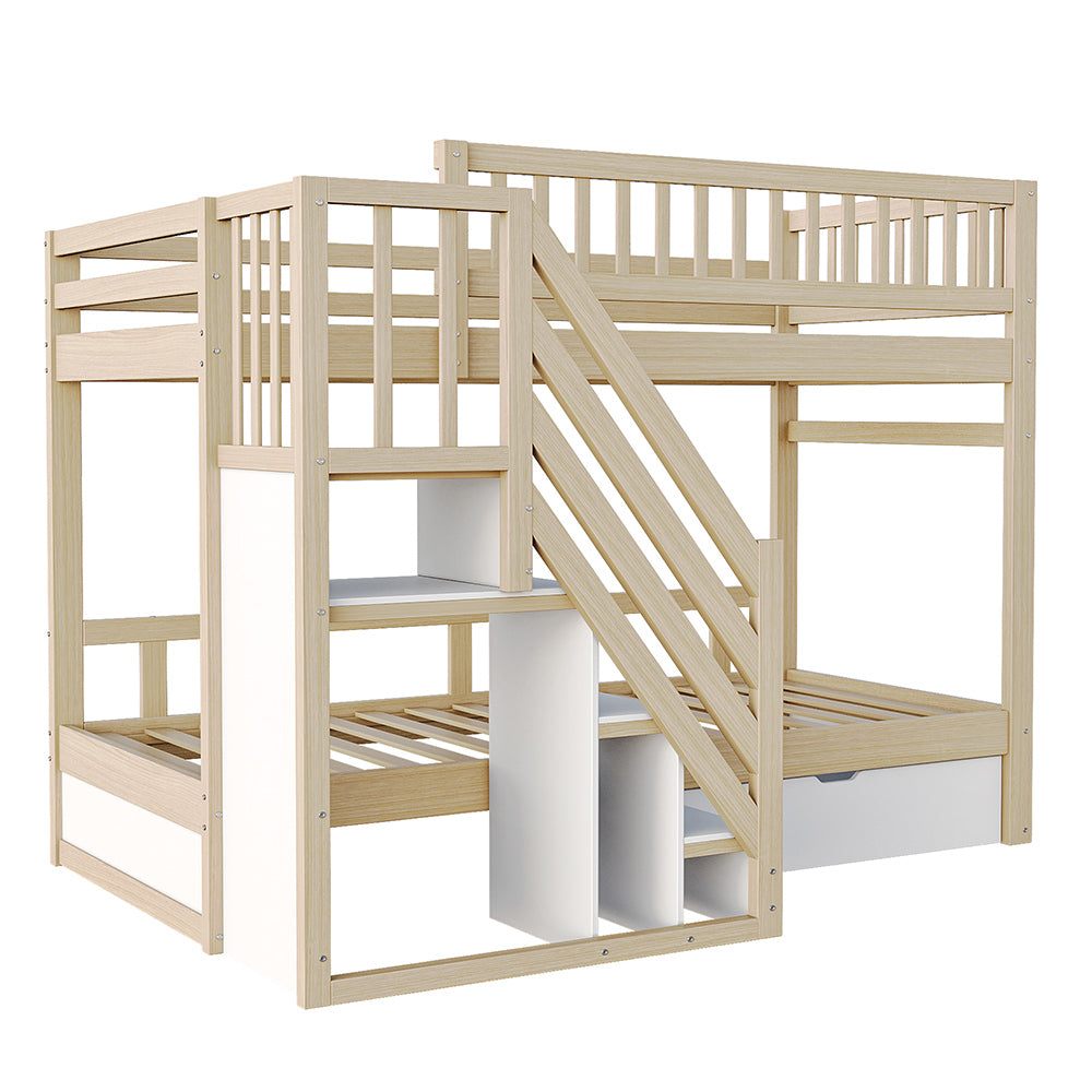 Letto a castello massello - Xylo - 90x200cm legno, cassetti sicurezza