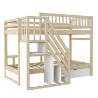 Letto a castello massello - Xylo - 90x200cm legno, cassetti sicurezza