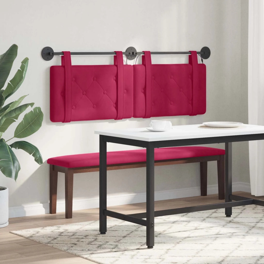 Testiera sospesa Con luce LED Rosso Vino Velluto 3424142