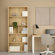 Libreria Penh, Scaffale da ufficio, Mobile portalibri, Biblioteca, 80x34 h205 cm, Rovere