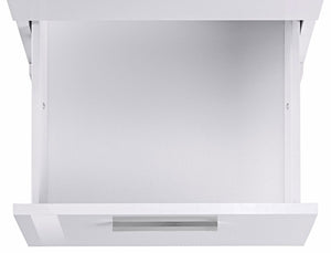 Scrivania Angolare 180/160x60x75cm cm New Selina Bianco Lucido e Ardesia