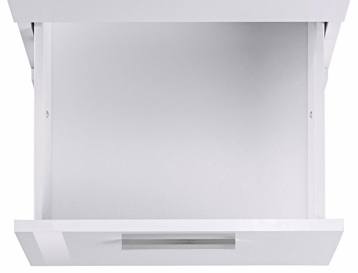 Scrivania Angolare 180/160x60x75cm cm New Selina Bianco Lucido e Ardesia