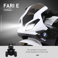 Moto Elettrica per Bambini 6V con Licenza BMW S 1000 RR Bianca