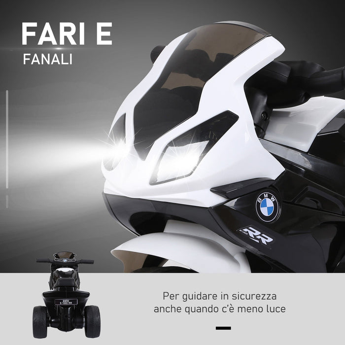 Moto Elettrica per Bambini 6V con Licenza BMW S 1000 RR Bianca