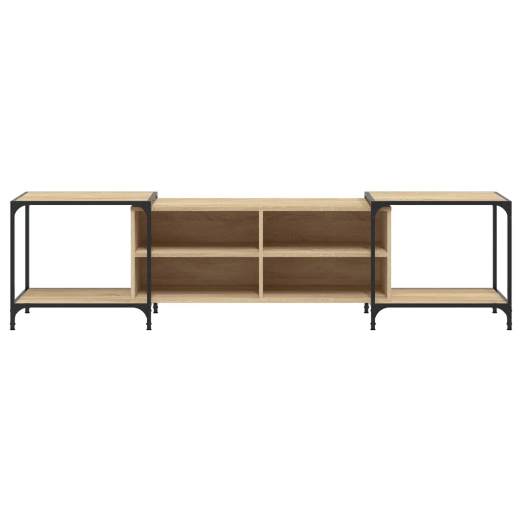 Mobile TV multimediale mensola TV credenza TV sala da pranzo soggiorno camera da letto rovere Sonoma 203 x 37 x 50 cm legno ingegnerizzato marrone 02_0027518