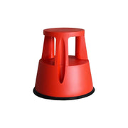 Sgabello Tondo in Plastica con Ruote Componibile Rosso Step