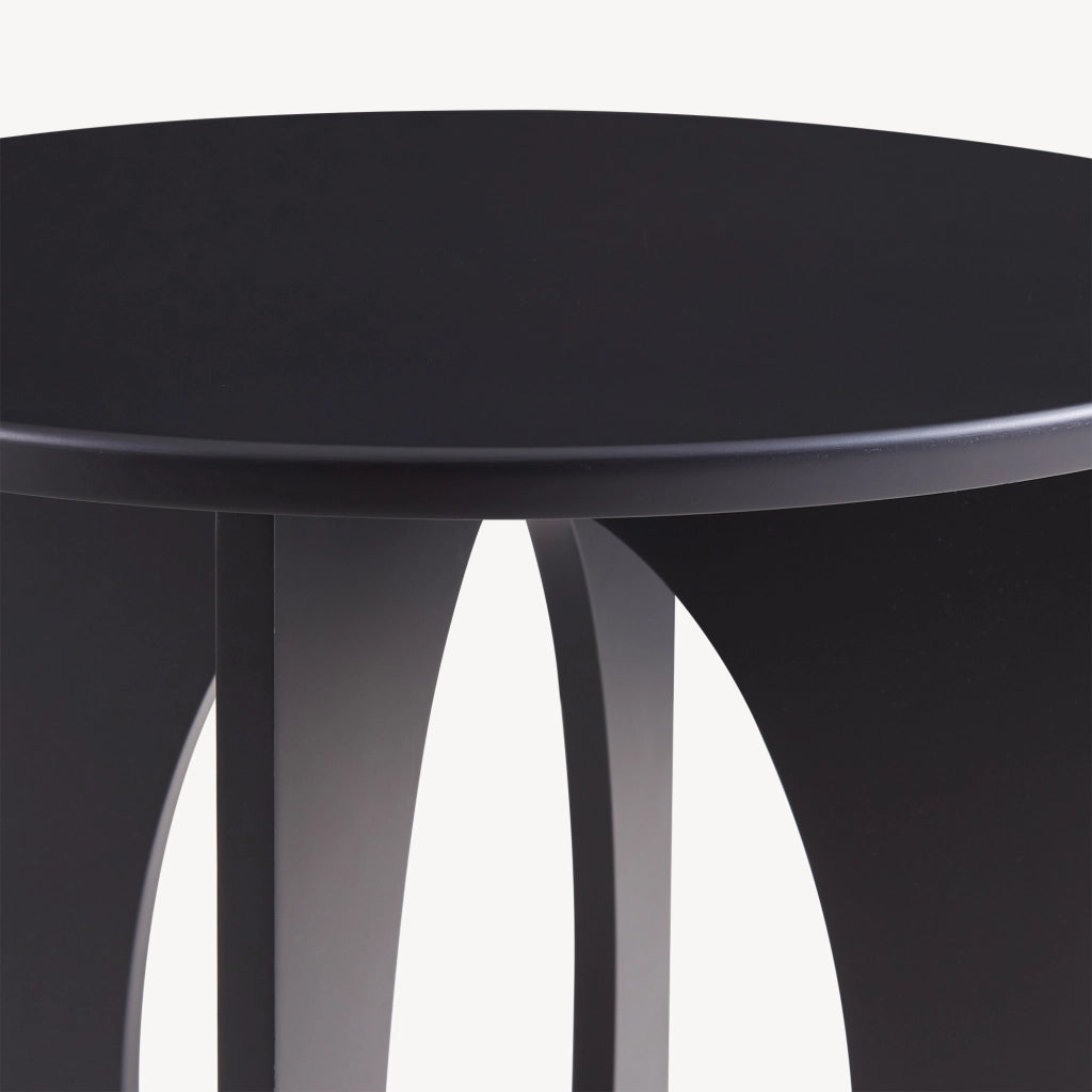 Tavolino Laterale Podeldsvin con Piano Rotondo 49 x Ø40 cm - Nero [en.casa]