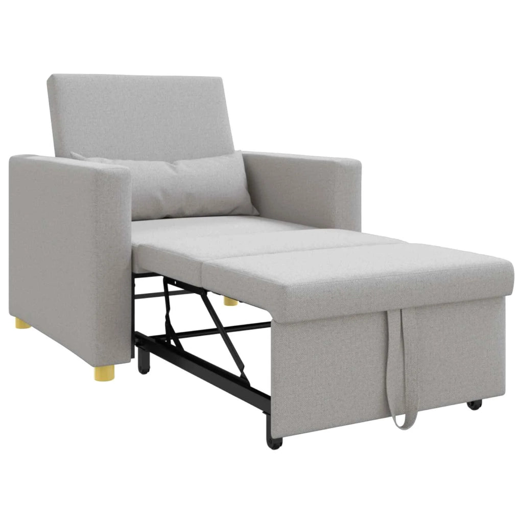 Divano letto estraibile singolo con ruote Grigio nuvola Tessuto 42002694
