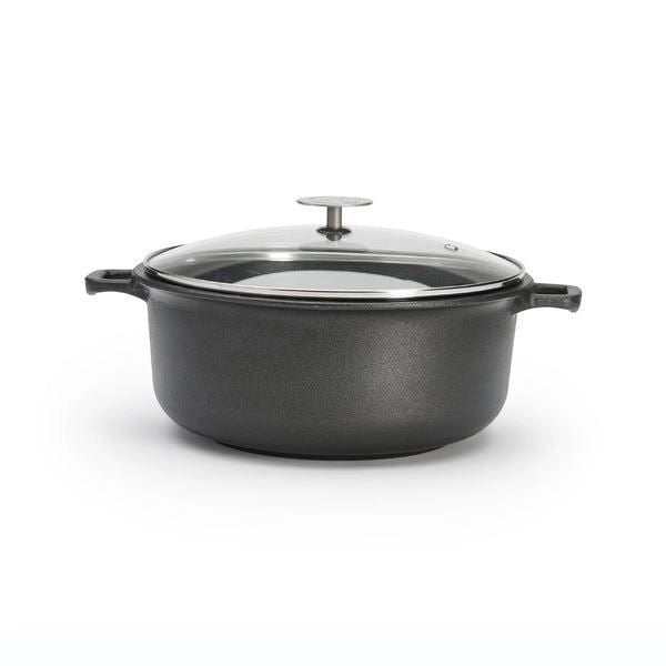 DE BUYER 8311.24 Choc Extreme Pentola Antiaderente con Coperchio in Vetro 4,5 L per Tutti i Fuochi incluso Induzione colore Nero
