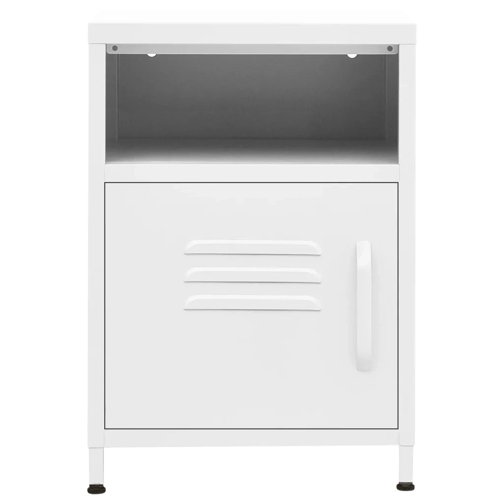 Comodino Bianco 35x35x51 cm in Acciaio cod mxl 57358