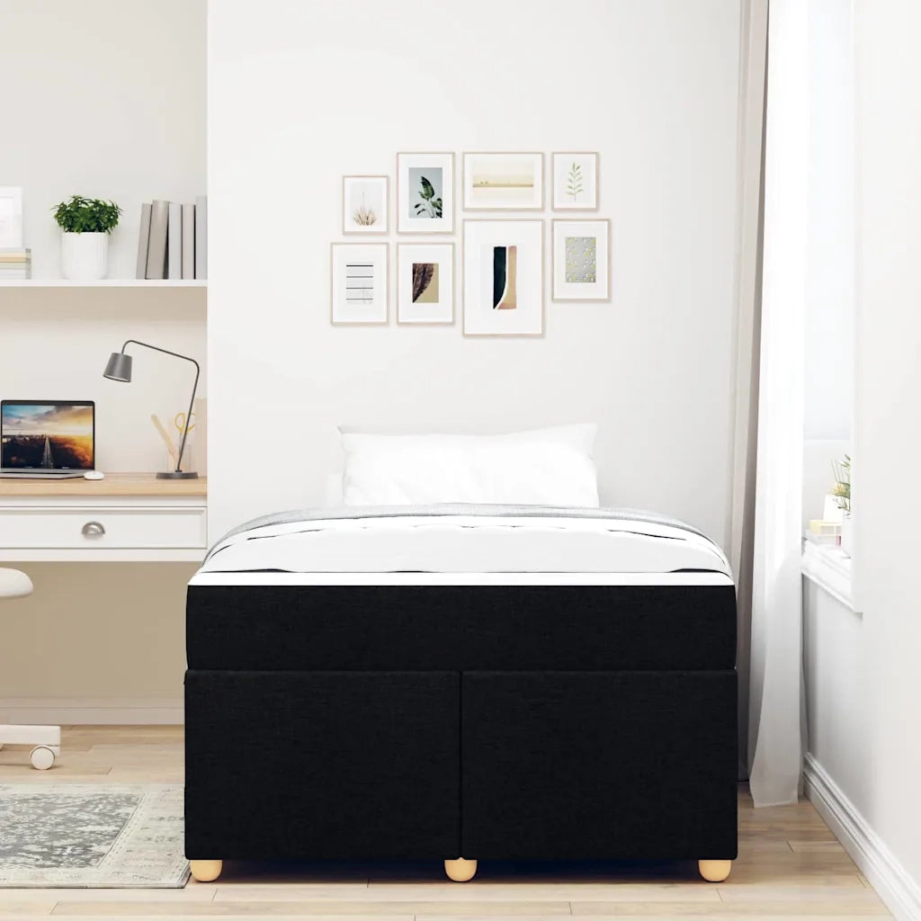 Struttura del letto con materasso Nero 120 x 200 cm Tessuto 3399351