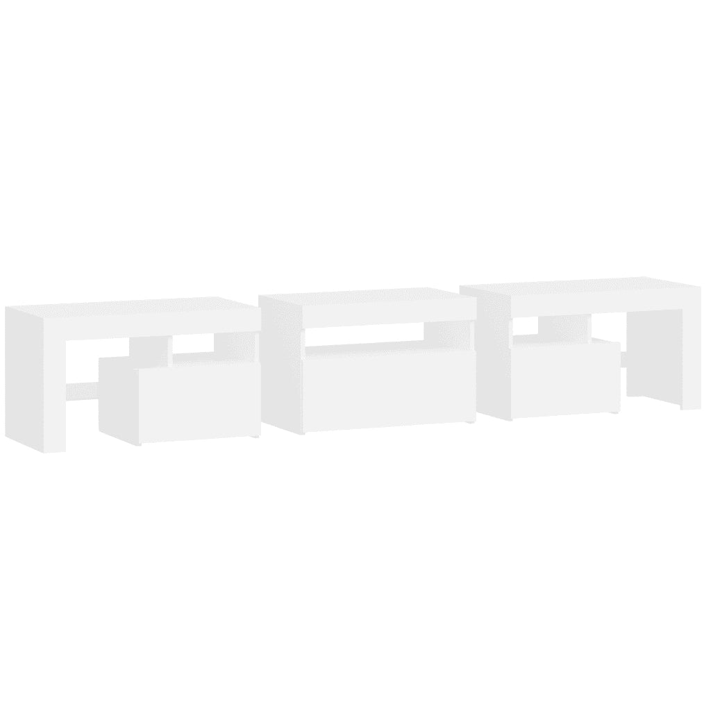 Mobile Porta TV con Luci LED-Credenza TV Bianco 200x36,5x40 cm
