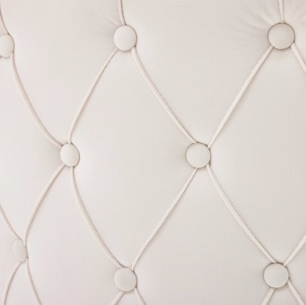 Set di 2 sedie in velluto 81.99x54.0x53.49 cm con schienale trapuntato; metallo beige e oro