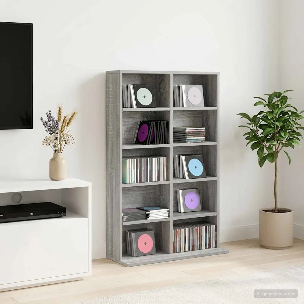 Mobile per CD Sonoma grigio 65 x 23,5 x 97,5 cm 8012684