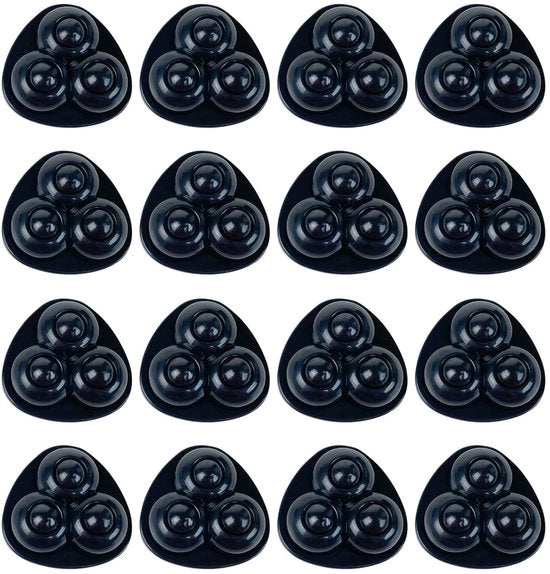 16 pezzi di ruote per mobili, ruote autoadesive, ruote girevoli 360 gradi, ruote a rulli silenziose, per elettrodomestici, contenitori e cassetti (nastro in nylon nero)