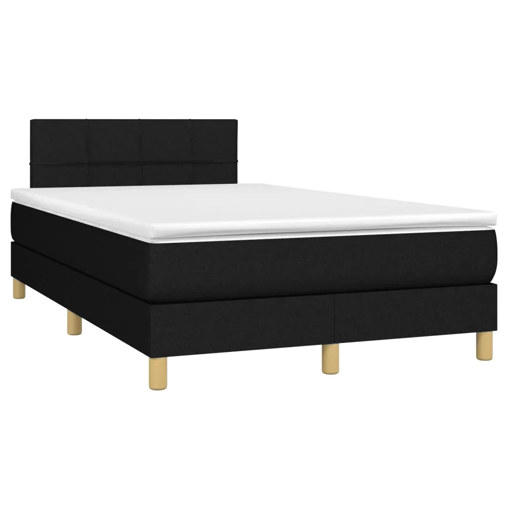 Giroletto a Molle con Materasso Nero 120x190 cm in Tessuto