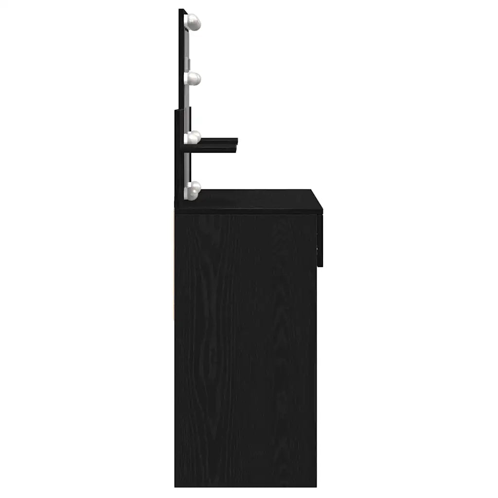 Tavolo da Trucco con cassetto Rovere Nero 100 x 40 x 130 cm 868852