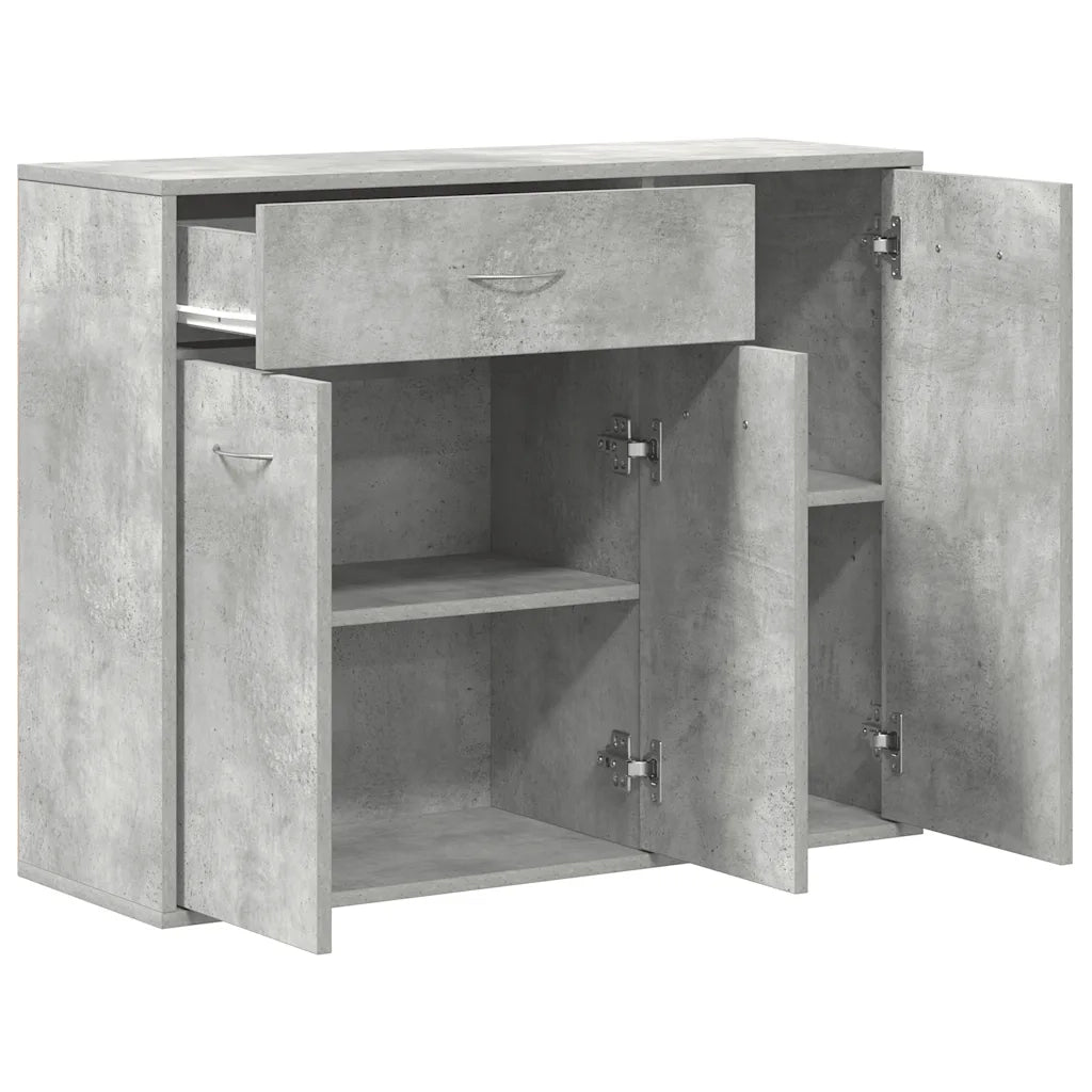 Credenza-Buffet-Armadio da cucina Grigio Cemento 88x30x70 cm in Legno Multistrato
