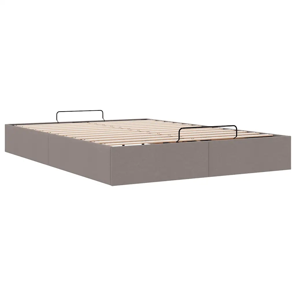 Struttura Letto Pouf senza Materasso Tortora 140x190 cm Tessuto 3310879