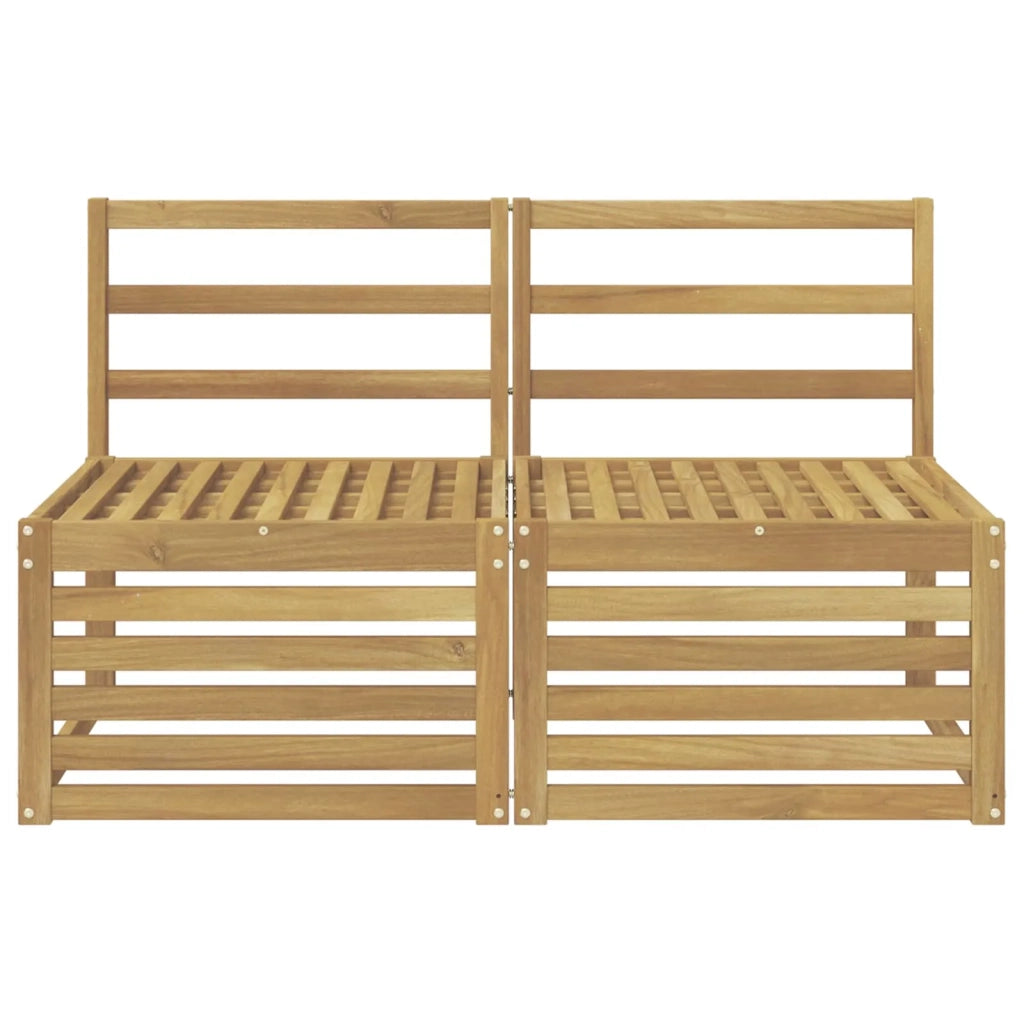 2 Pezzo Divano centrale per esterno-Divano modulare Legno di Acacia Massello 503174