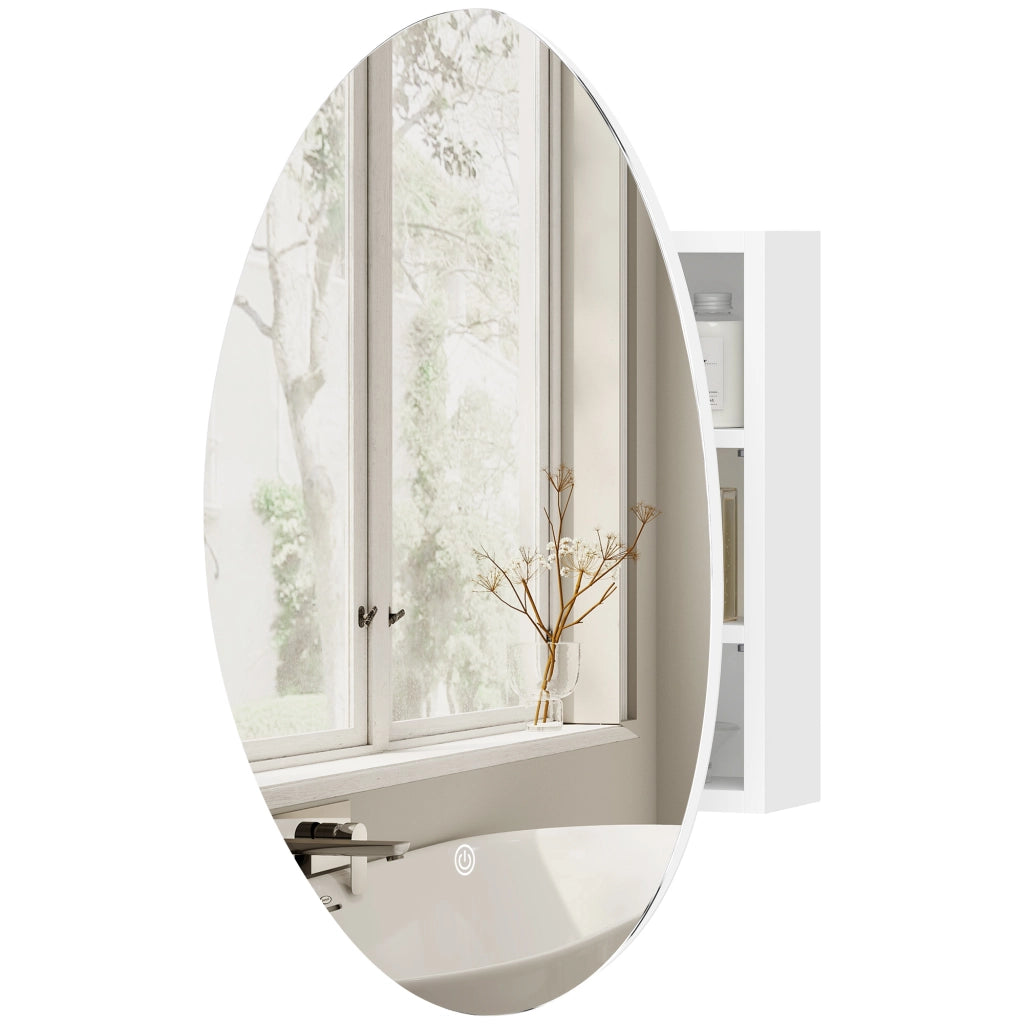 Armadietto bagno con specchio LED ¨C zephmum ¨C bianco 50x14x70cm