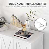 Mobile Multiuso 4 Ante 120x37x75 cm in MDF Bianco