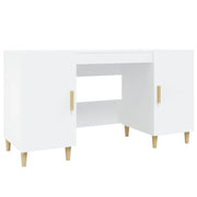 Scrivania tavolo postazione di lavoro mobile per computer studio 140 x 50 x 75 cm legno ingegnerizzato bianco 02_0023514