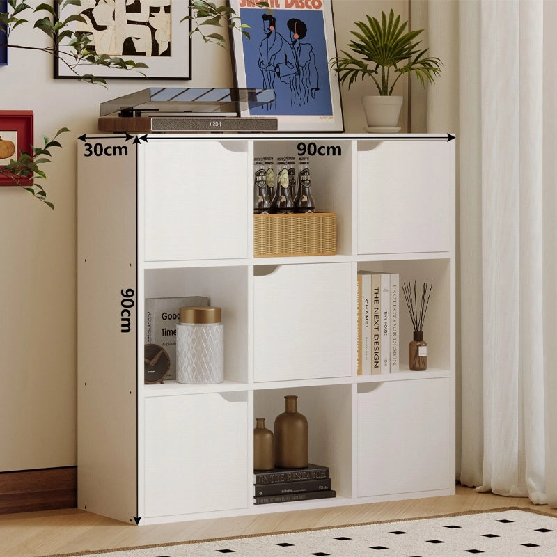 Scaffale, mobiletto, cassettiera, ripiani quadrati, cassettiera chiusa, bianco, stile loft moderno