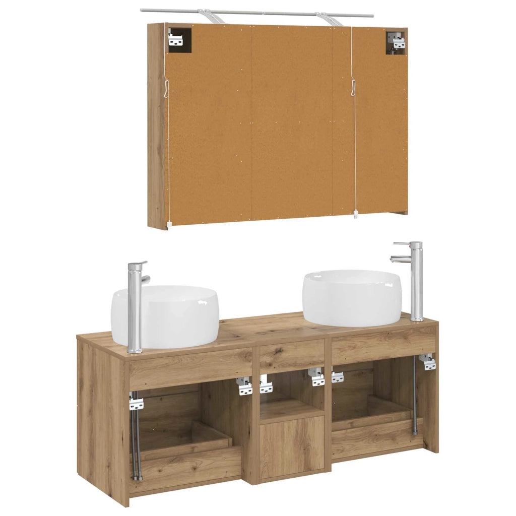 Set di mobili per il bagno 4 pcs Rovere Artigianale 3407022