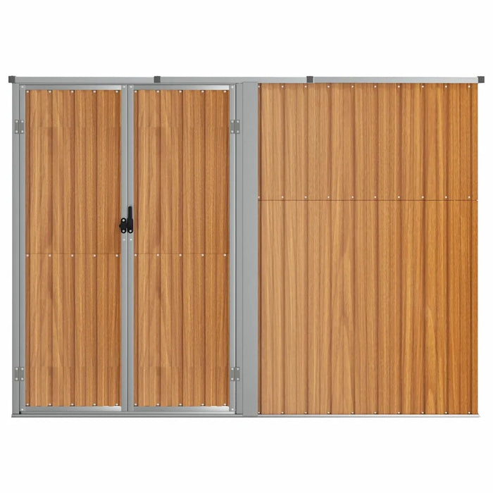 Capanno per Attrezzi Marrone 225x89x161 cm Acciaio Zincato