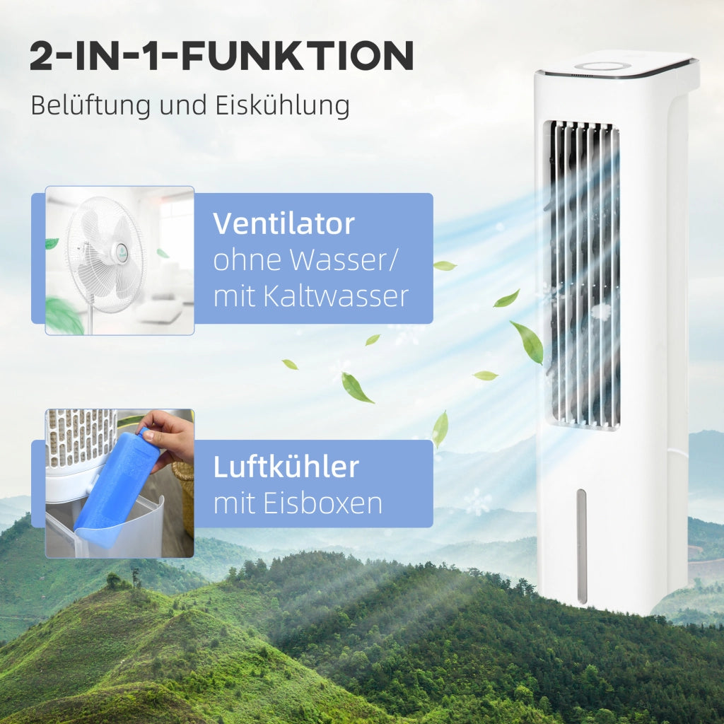 Raffreddatore d'aria 2 in 1 con raffreddamento ad acqua ¨C zephmum ¨C Serbatoio 5L, timer 12h, per 20 m2