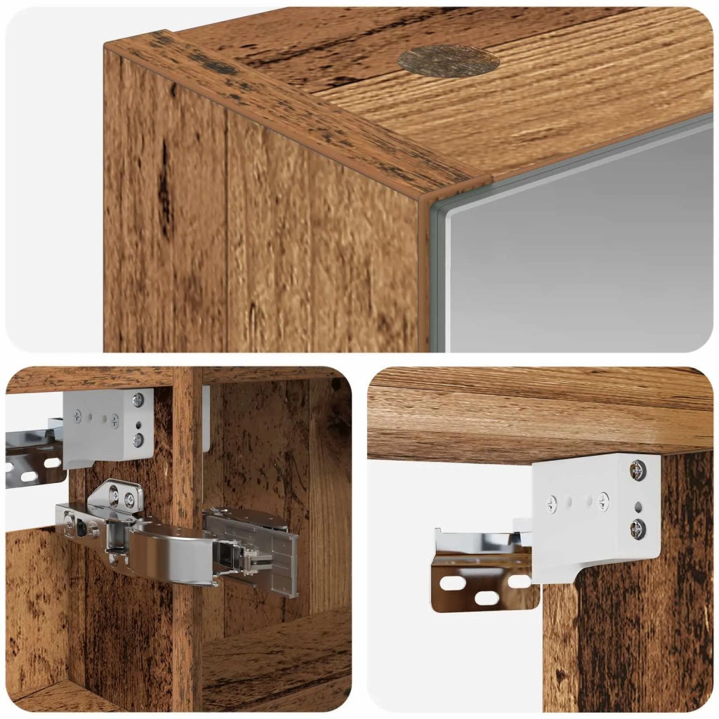 Mobiletto per specchio da bagno con lo scaffale Legno vecchio