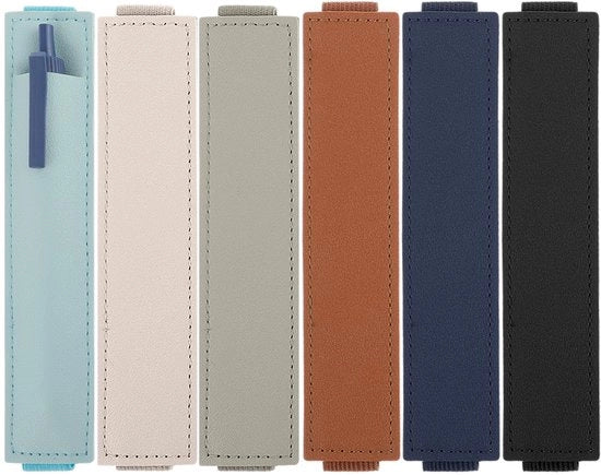 Penholder 6 in 1, Etui per Pennarecchi, Etui in Pelle PU, Impermeabile, Ideale per Pennarecchi, Stilografiche e Stilus, per Ufficio e Casa